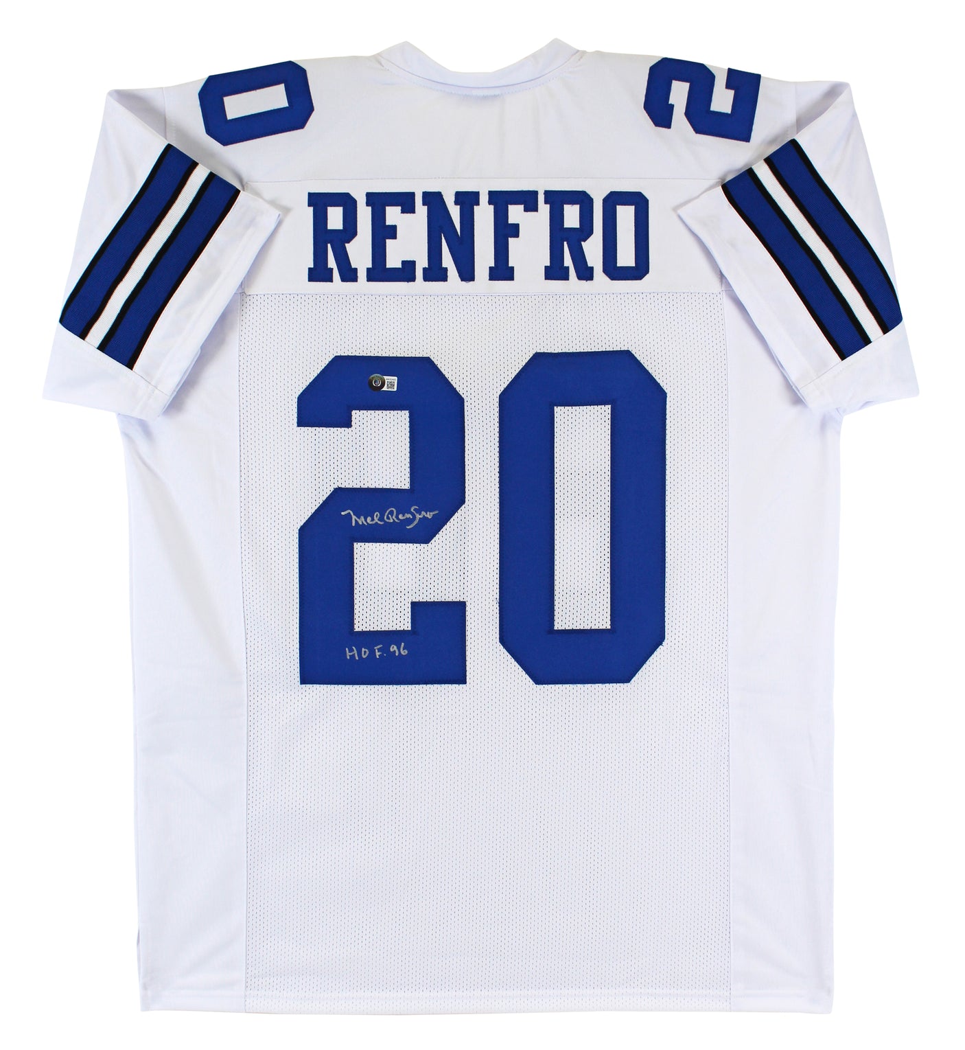 Mel Renfro "HOF 96" Authentic Signed White Pro Style Jersey BAS Witnessed