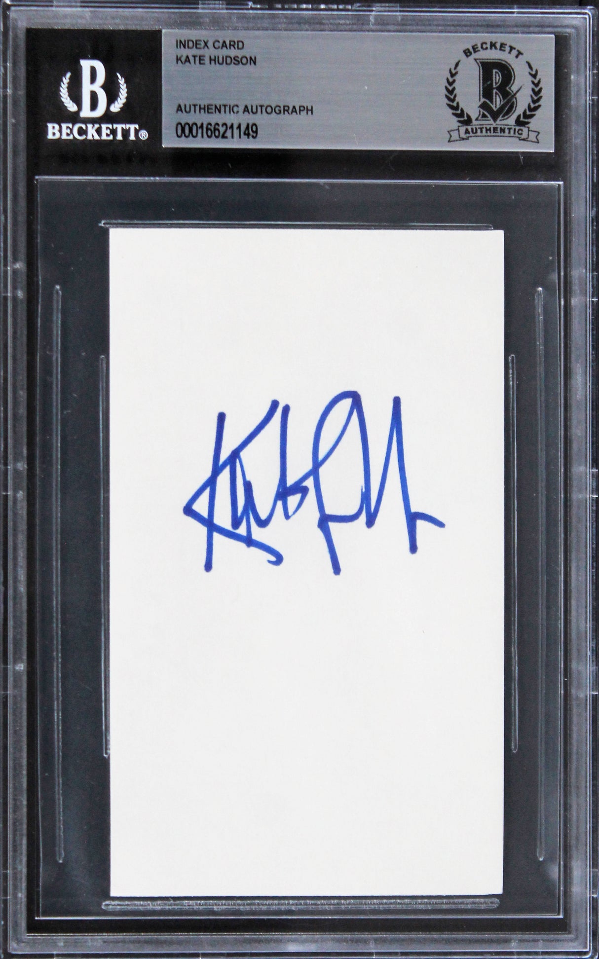 Kate Hudson Almost Famous Authentic Signed 3x5 Index Card BAS Slabbed