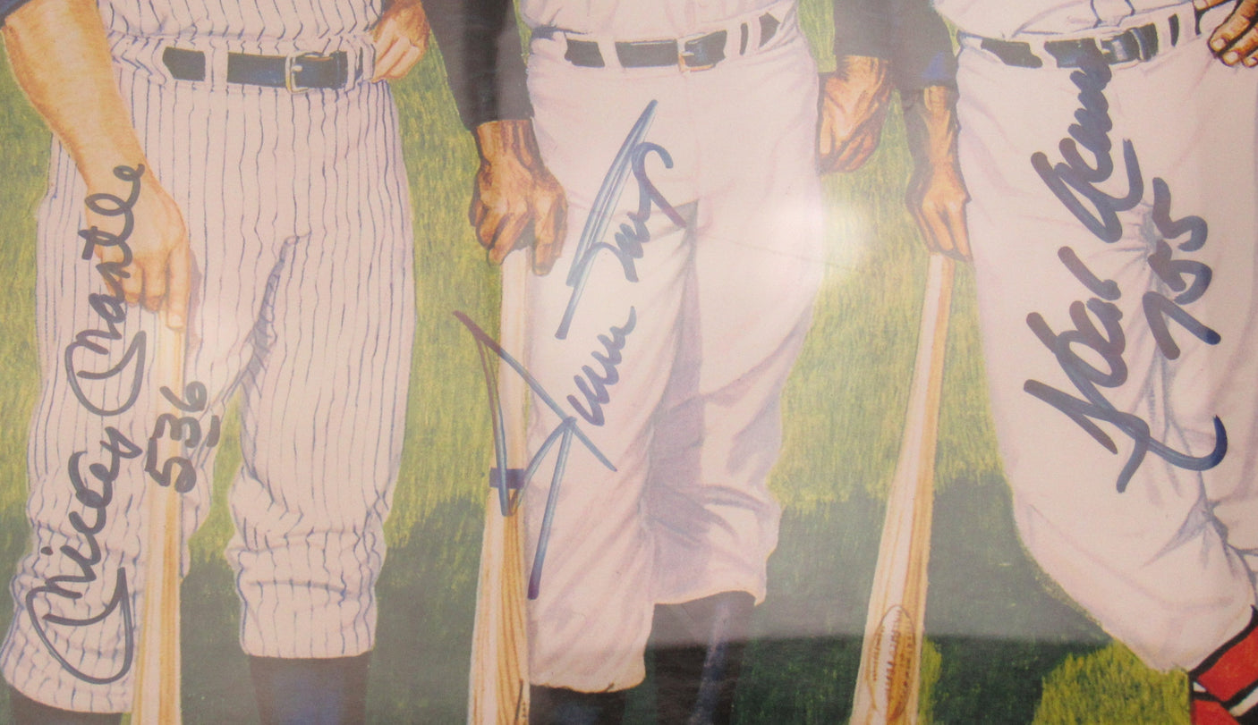 500 Home Run Club Signed Poster JSA LOA ZZ29119 - Mickey Mantle + 8 Others.