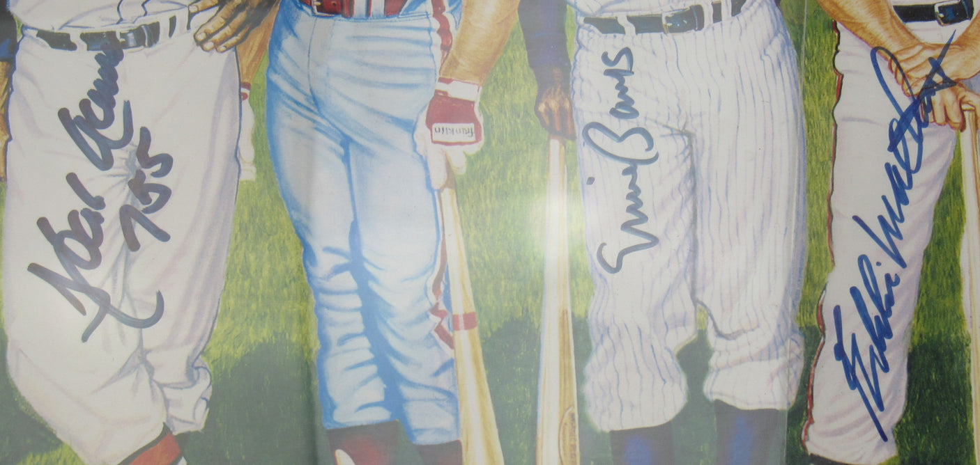 500 Home Run Club Signed Poster JSA LOA ZZ29119 - Mickey Mantle + 8 Others.