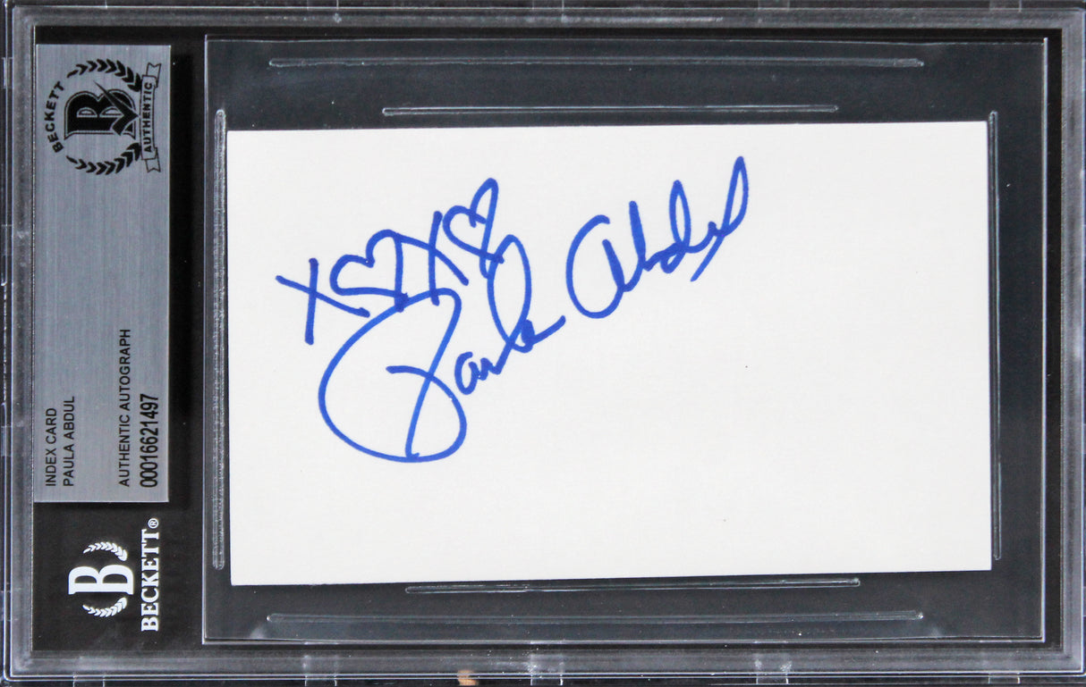 Paula Abdul American Idol "xoxo" Authentic Signed 3x5 Index Card BAS Slabbed 2