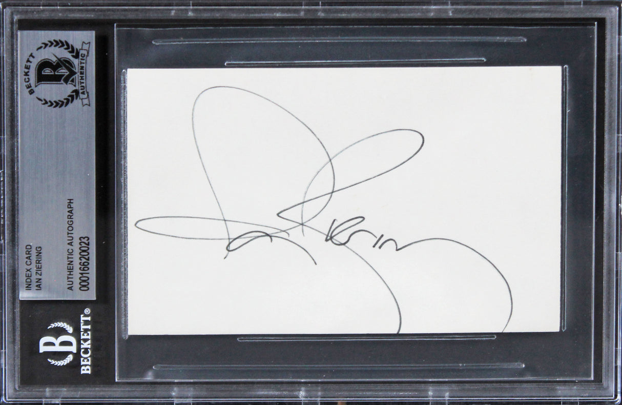 Ian Ziering Beverly Hills 90210 Authentic Signed 3x5 Index Card BAS Slabbed 1