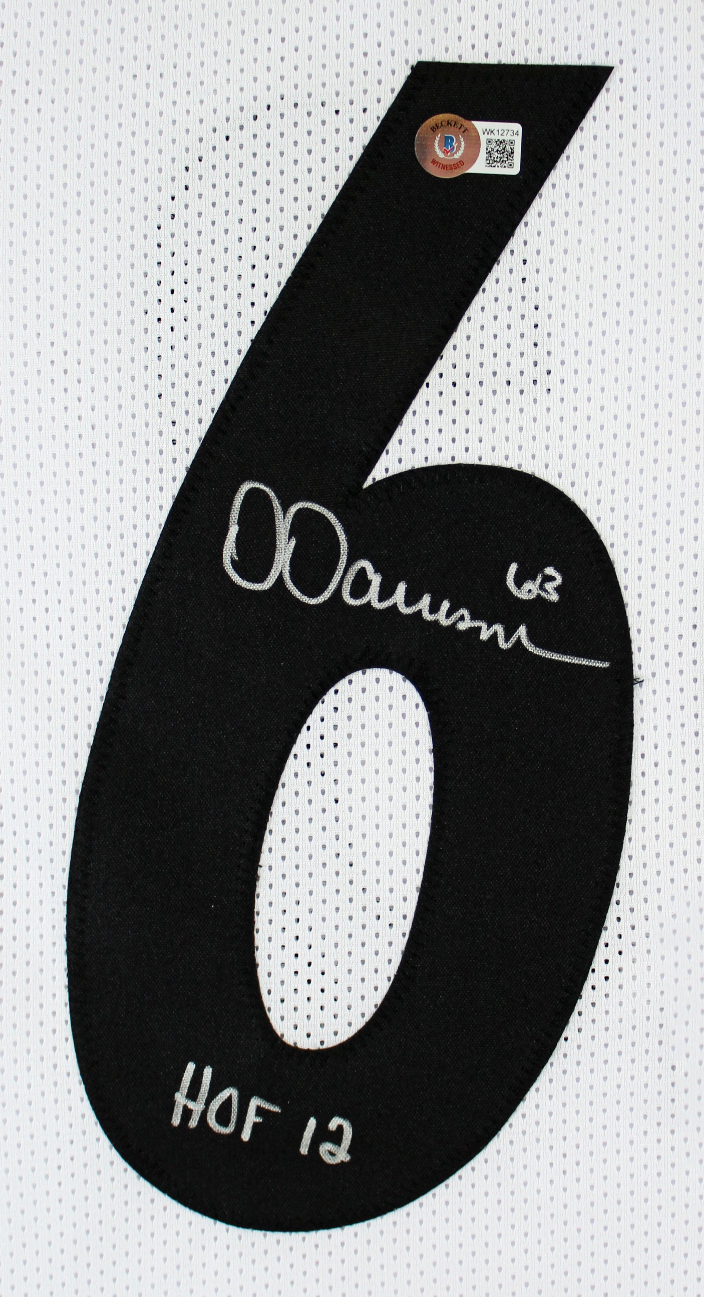 Dermontti Dawson "HOF 12" Authentic Signed White Pro Style Jersey BAS Witnessed