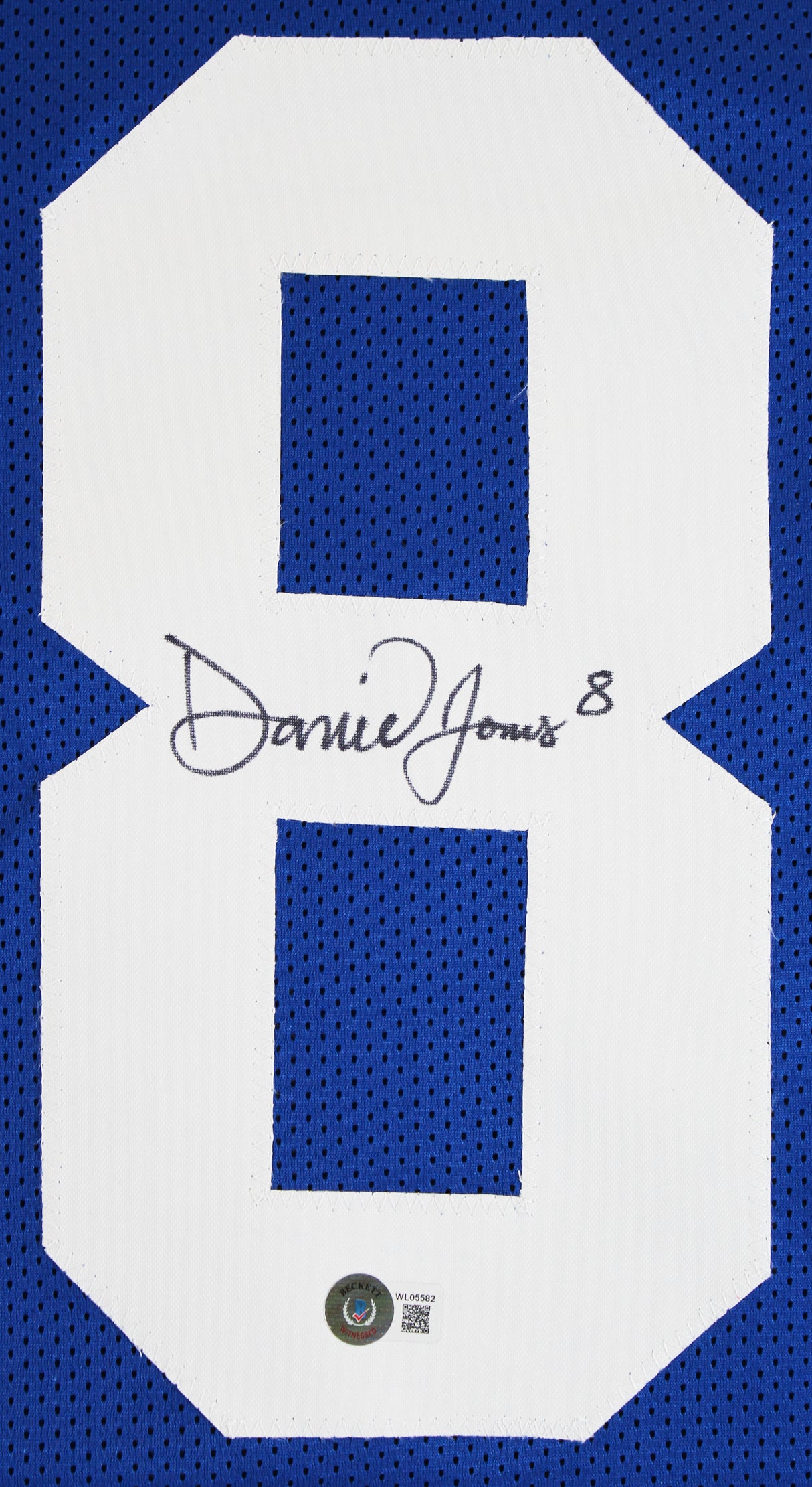 Daniel Jones Authentic Signed Blue Pro Style Jersey Autographed BAS Witnessed