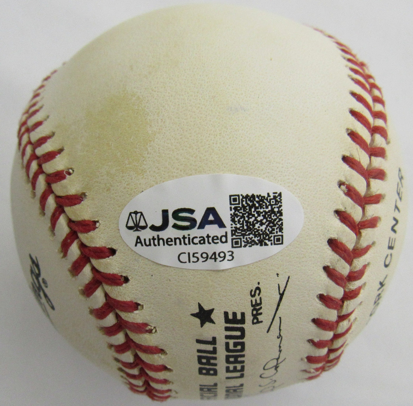 Warren Spahn Signed Auto Baseball JSA CI59493