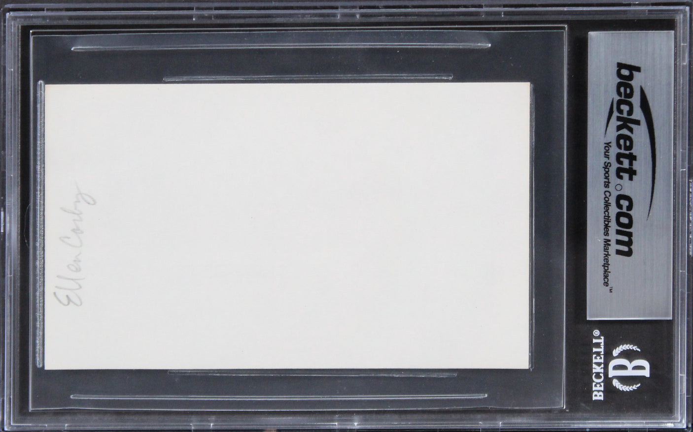 Ellen Corby The Waltons Authentic Signed 3x5 Index Card BAS Slabbed