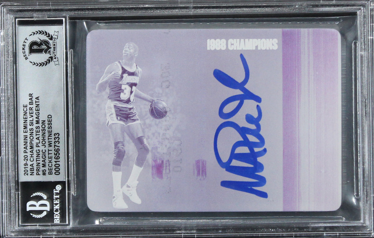 Lakers Magic Johnson Signed 2019 Panini Eminence #5 #1/1 Card Auto 10! BAS Slab