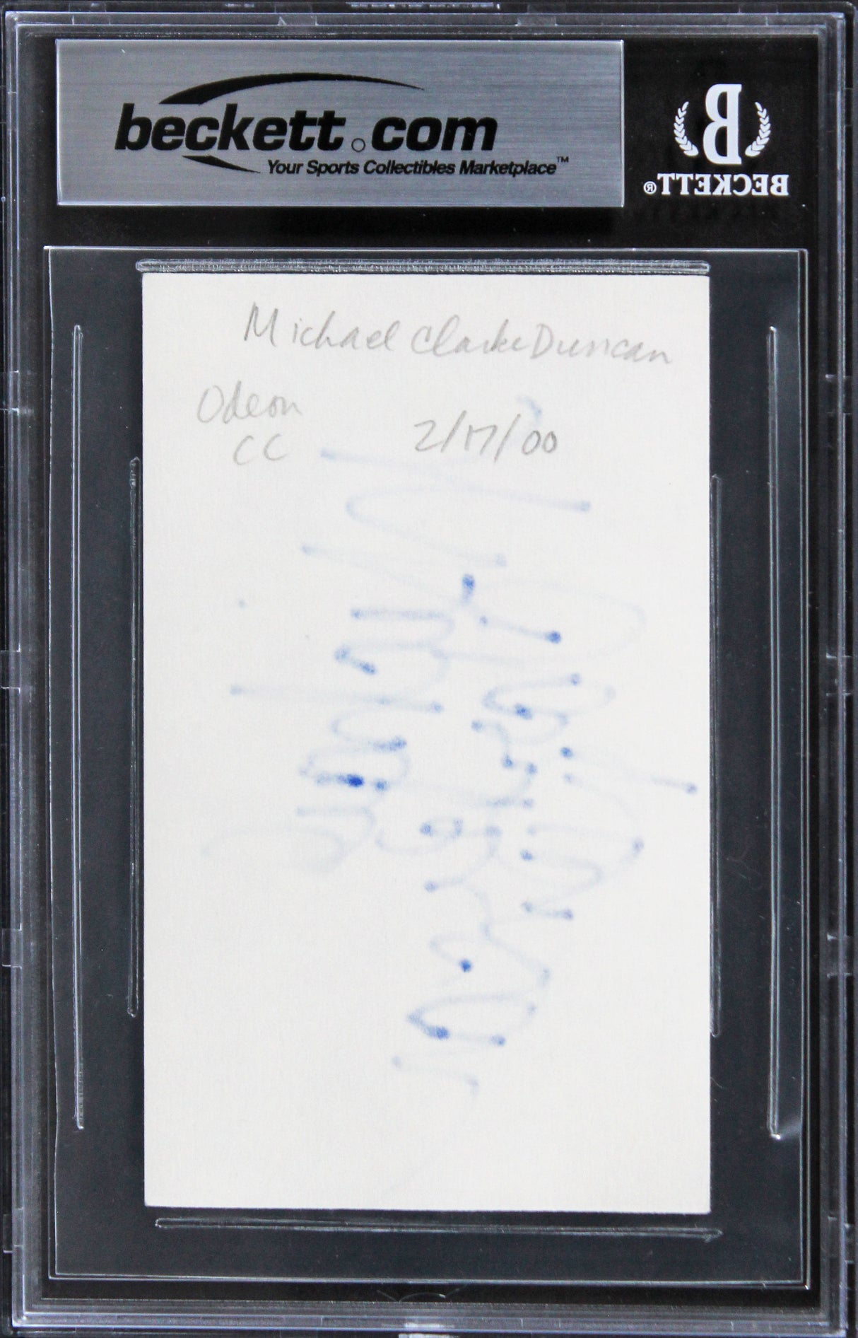 Michael Clarke Duncan The Green Mile Authentic Signed 3x5 Index Card BAS Slab 2