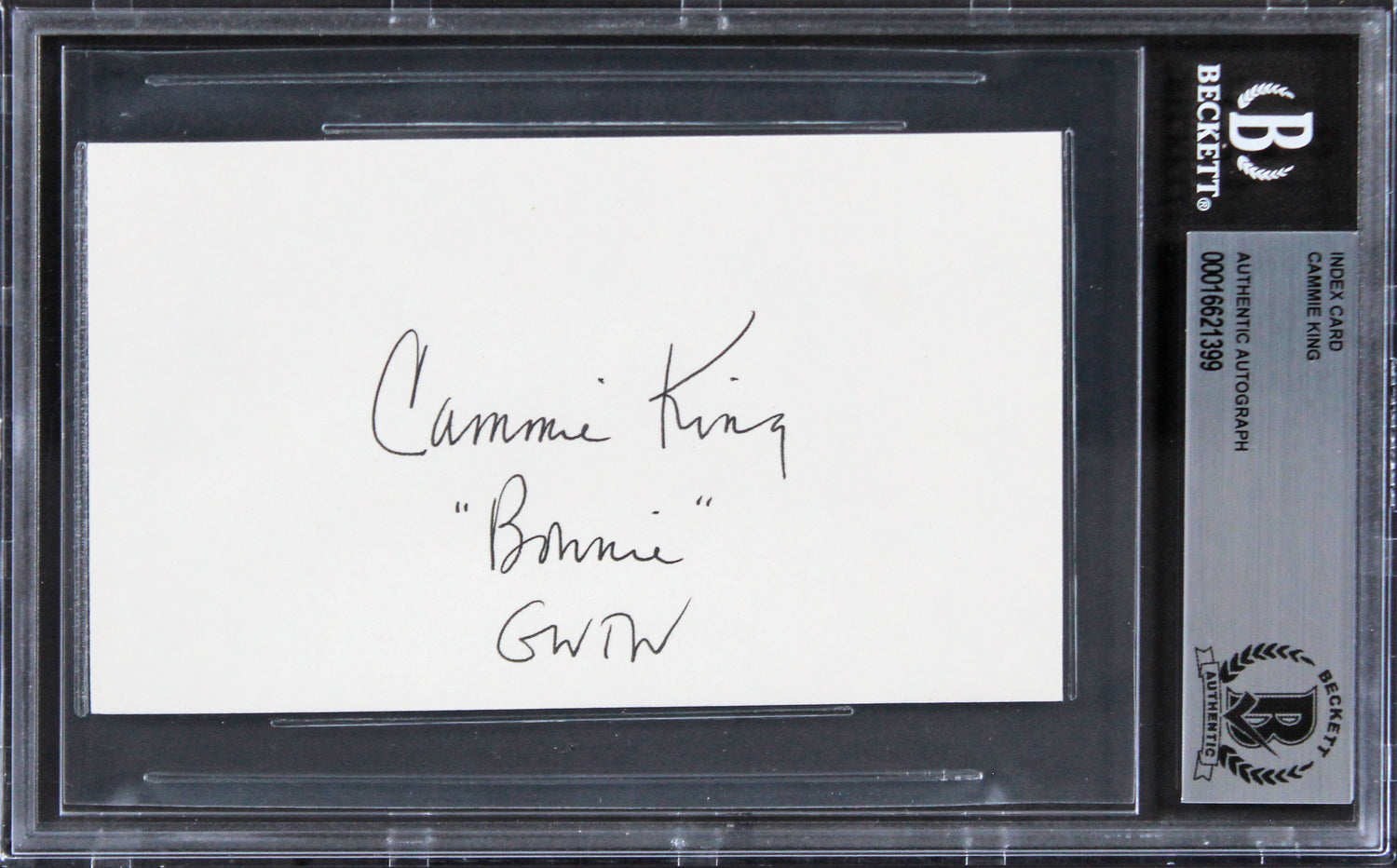 Cammie King Gone with the Wind "Brownie GWTW" Signed 3x5 Index Card BAS Slabbed