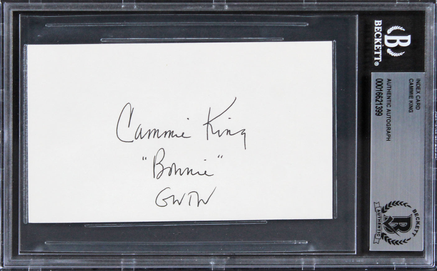Cammie King Gone with the Wind "Brownie GWTW" Signed 3x5 Index Card BAS Slabbed