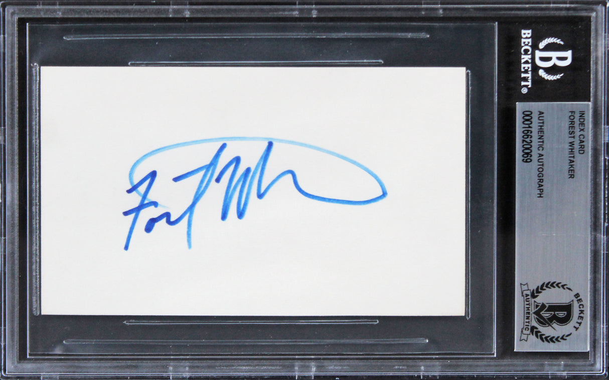 Forest Whitaker The Butler Authentic Signed 3x5 Index Card BAS Slabbed 5