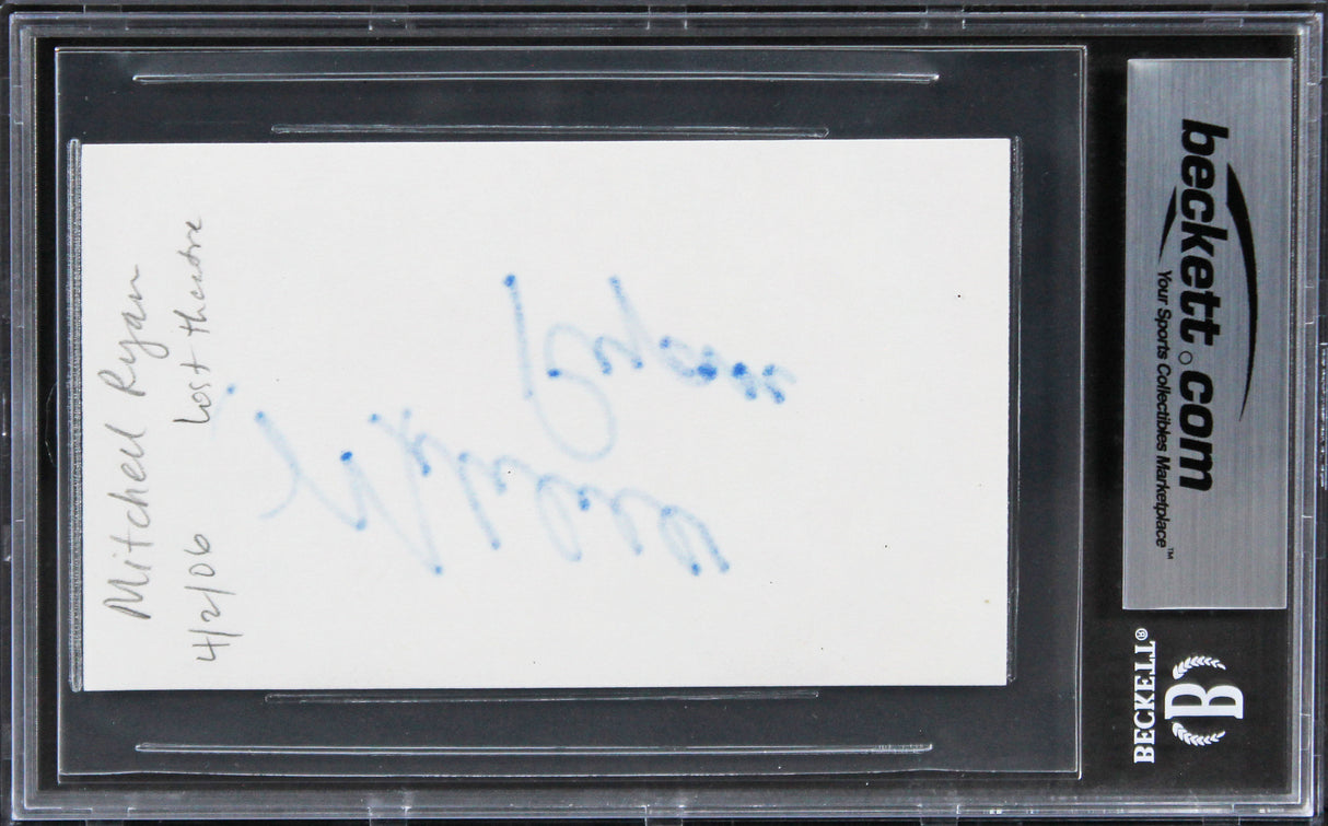 Mitchell Ryan Grosse Pointe Blank Authentic Signed 3x5 Index Card BAS Slabbed 2