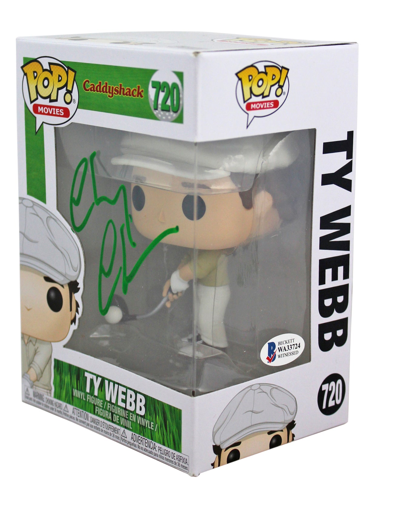 Chevy Chase Caddyshack Signed Funko Pop Vinyl Figure w/ Green Signature BAS