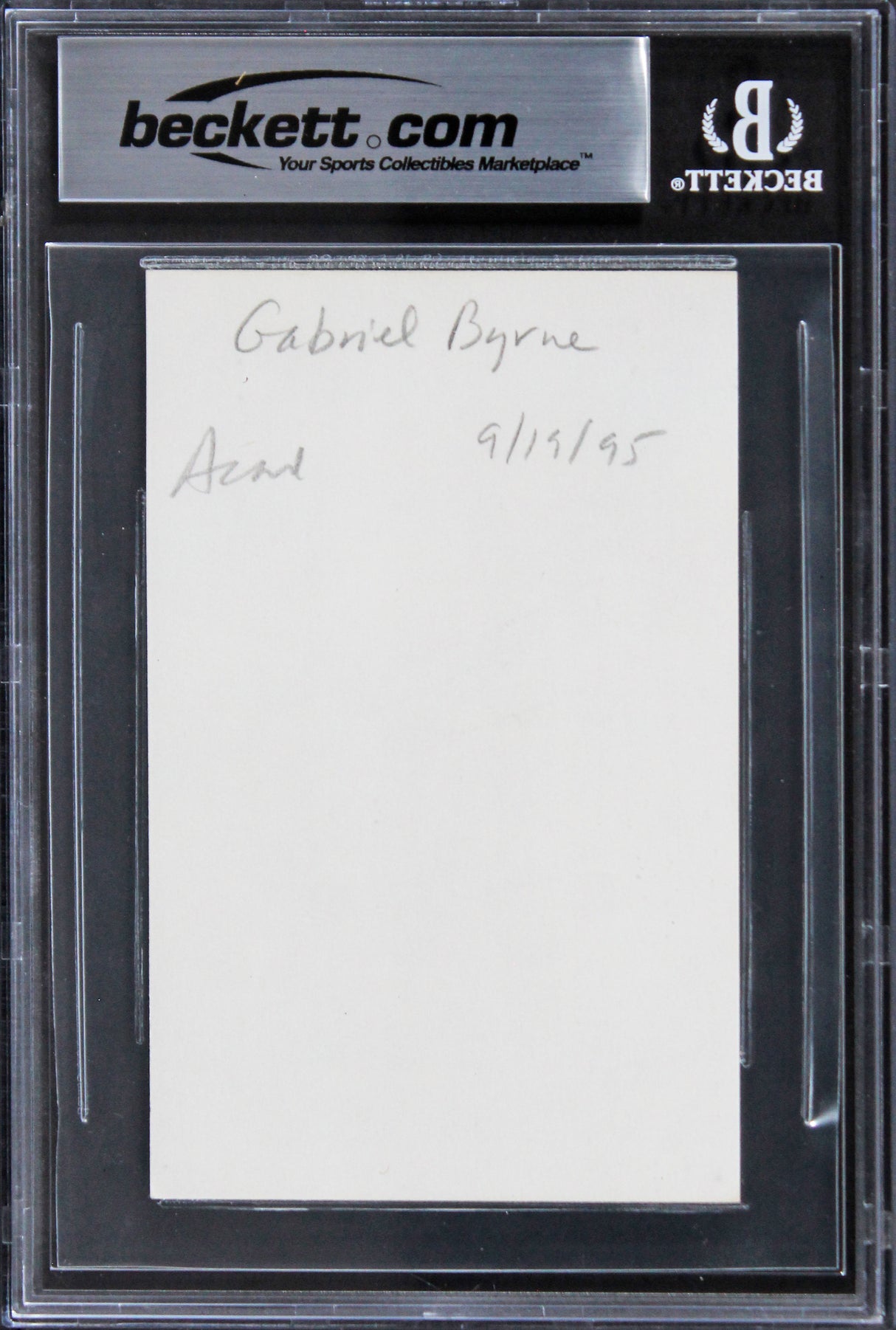 Gabriel Byrne The Usual Suspects Authentic Signed 3x5 Index Card BAS Slabbed 2