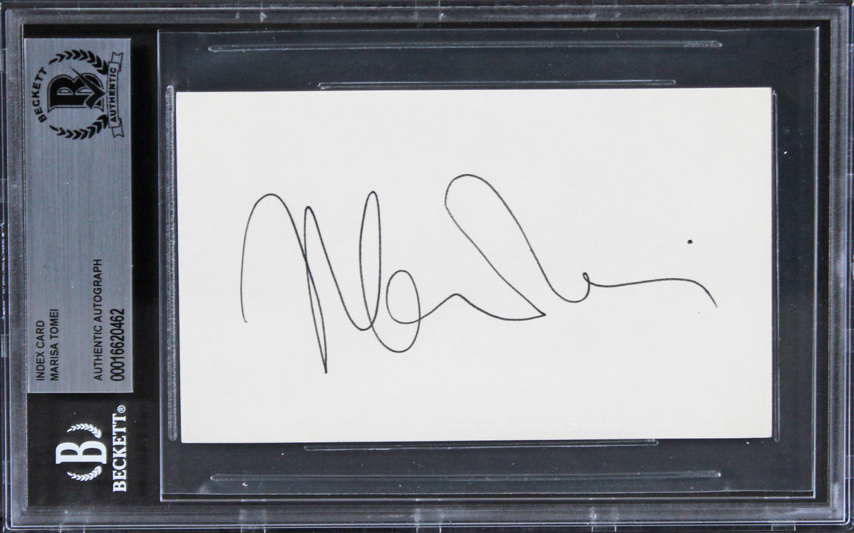 Marisa Tomei My Cousin Vinny Authentic Signed 3x5 Index Card BAS Slabbed