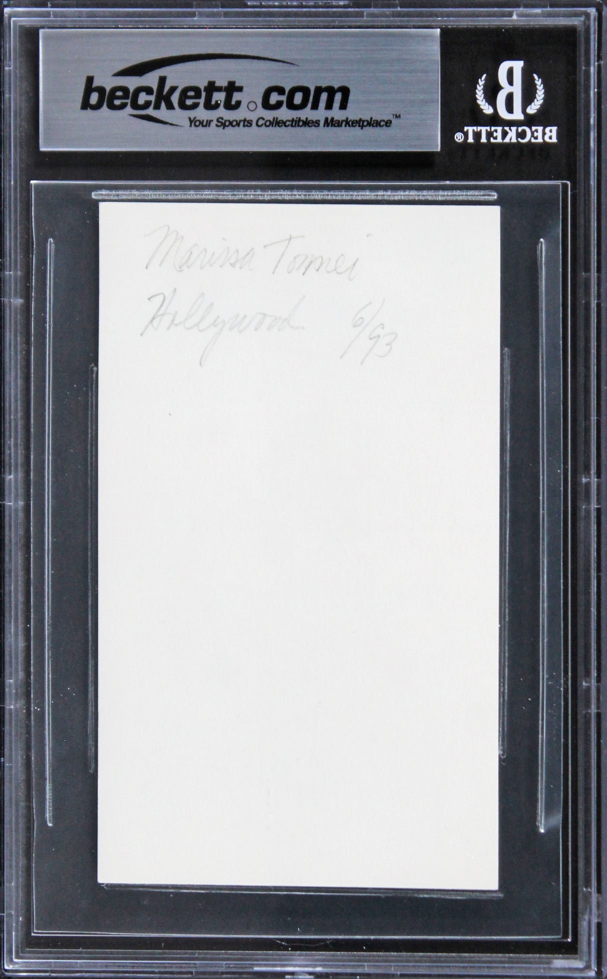 Marisa Tomei My Cousin Vinny Authentic Signed 3x5 Index Card BAS Slabbed