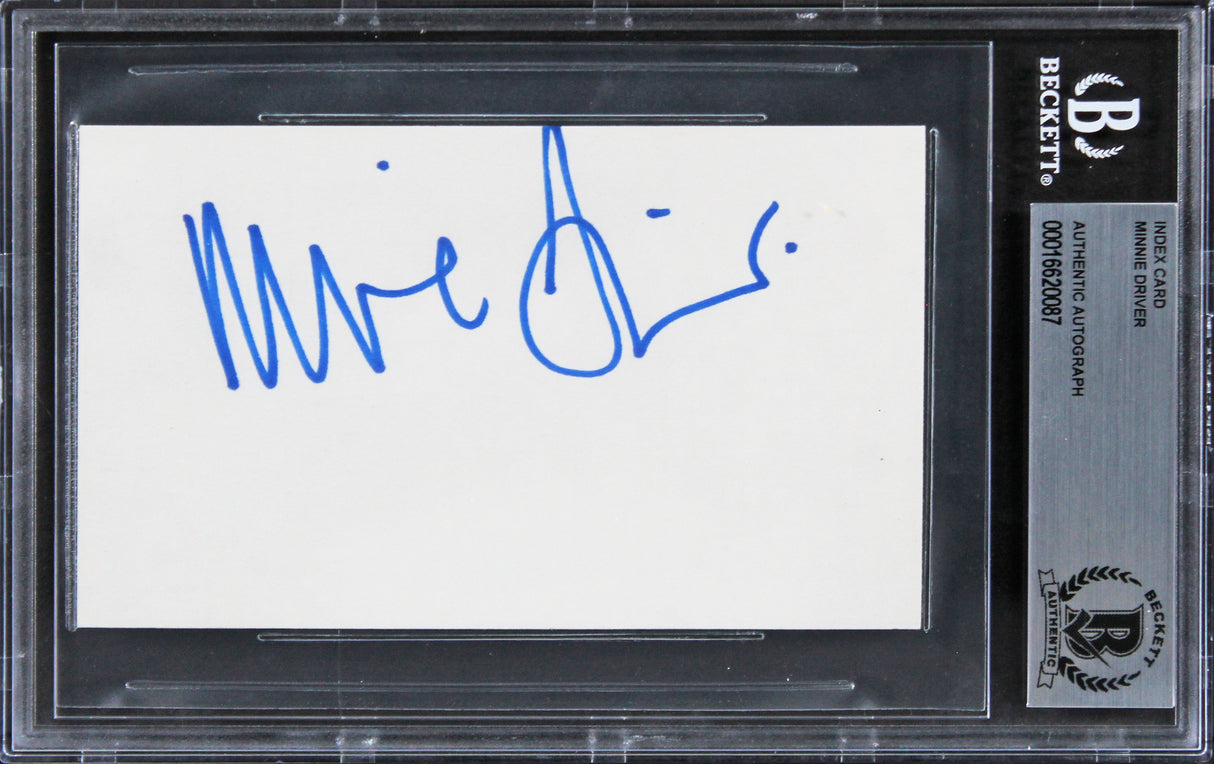 Minnie Driver Good Will Hunting Authentic Signed 3x5 Index Card BAS Slabbed