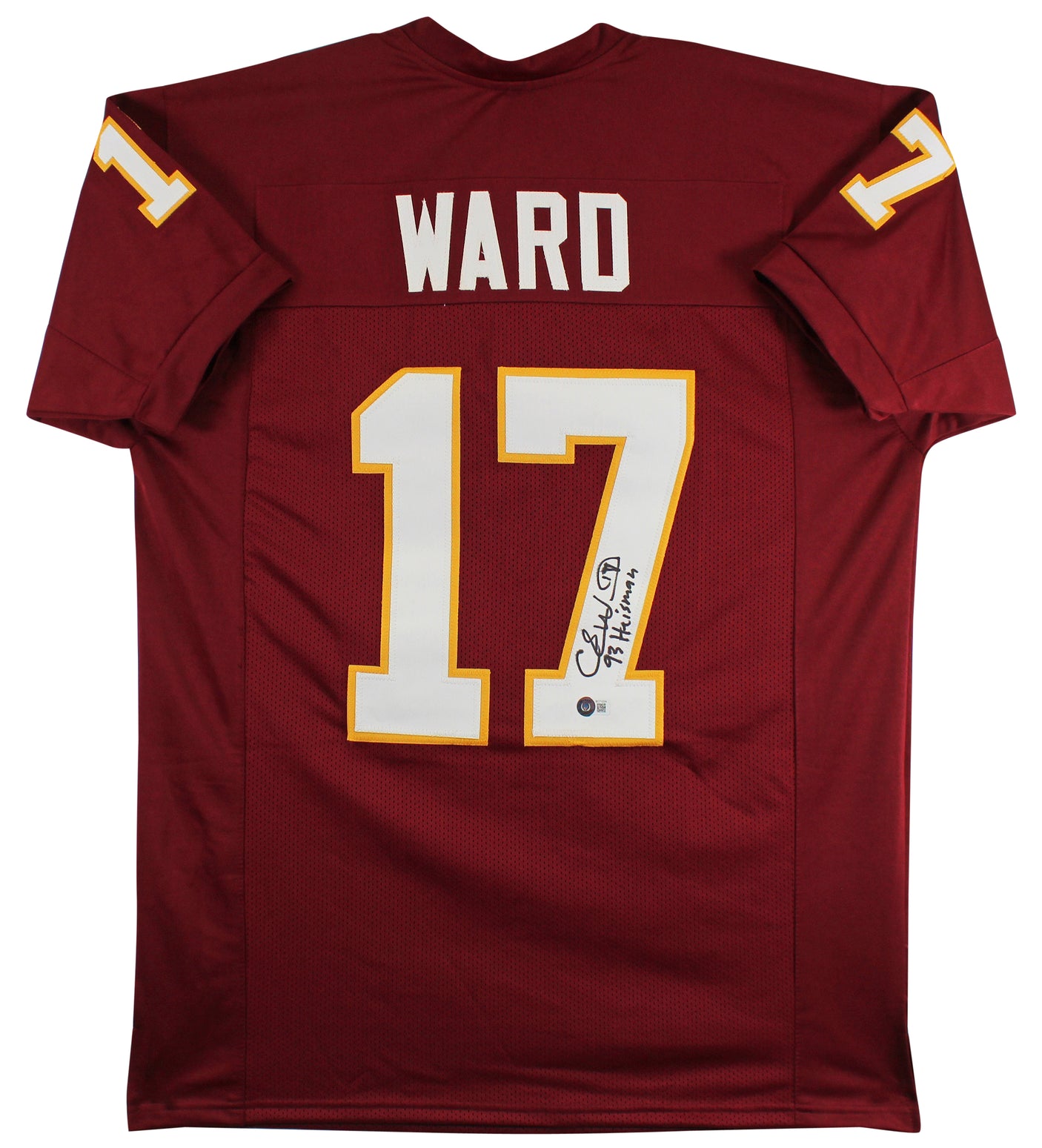 Florida State Charlie Ward "93 Heisman" Signed Maroon Pro Style Jersey BAS