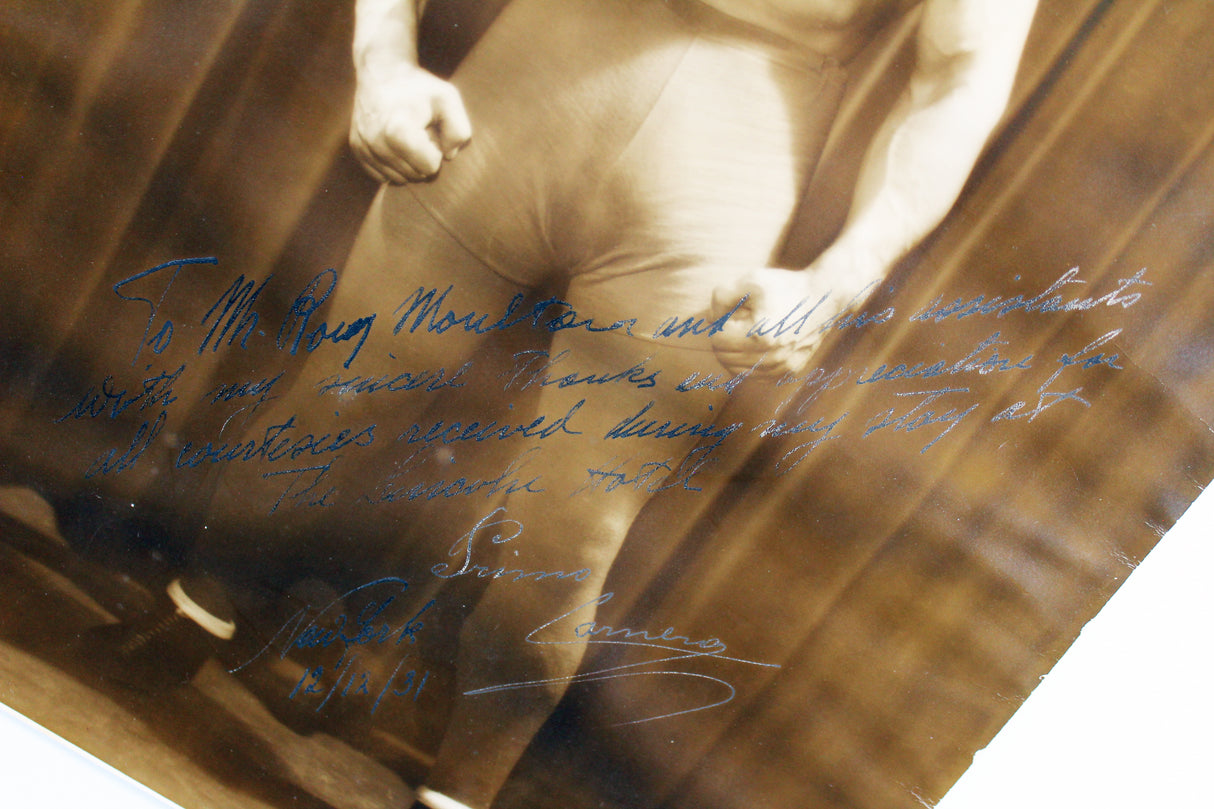 Primo Carnera Authentic Signed 1931 13x16.5 Vintage Sepia Photo JSA #BB36794