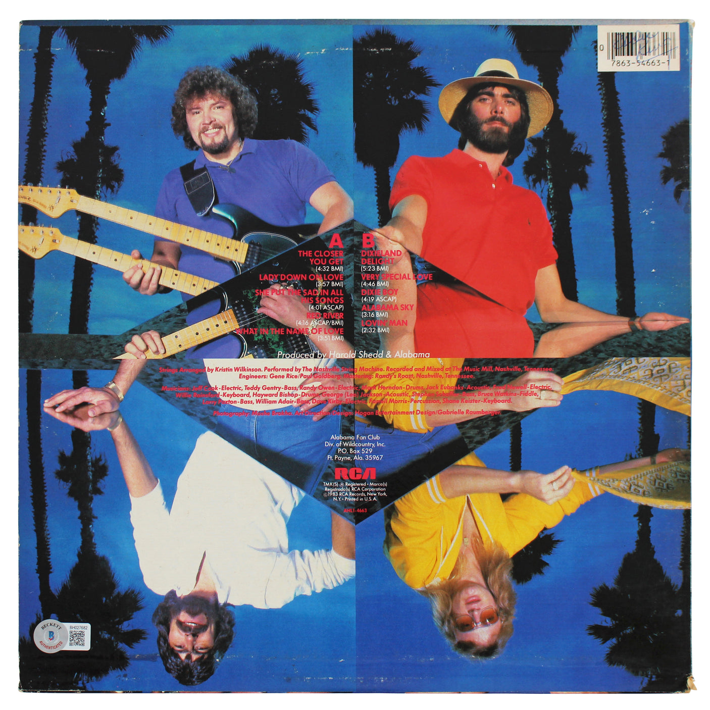 Jeff Cook and Teddy Gentry Alabama Signed Album Cover Autographed BAS #BH027682