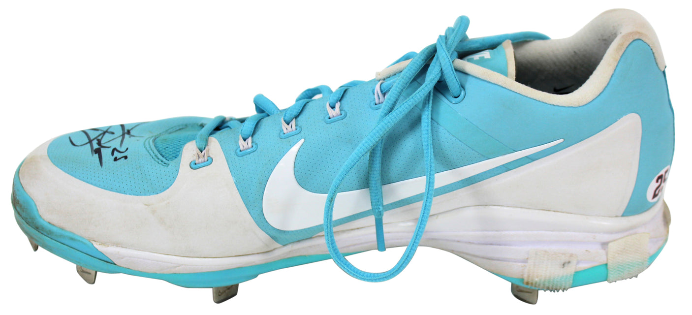 D-Backs Archie Bradley Signed 2018 Game Used Blue Nike Air Clipper Cleats BAS