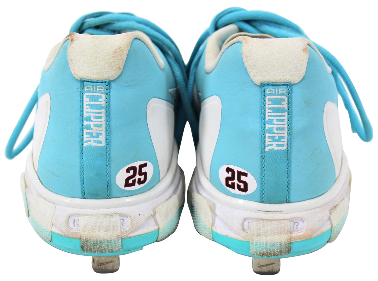 D-Backs Archie Bradley Signed 2018 Game Used Blue Nike Air Clipper Cleats BAS
