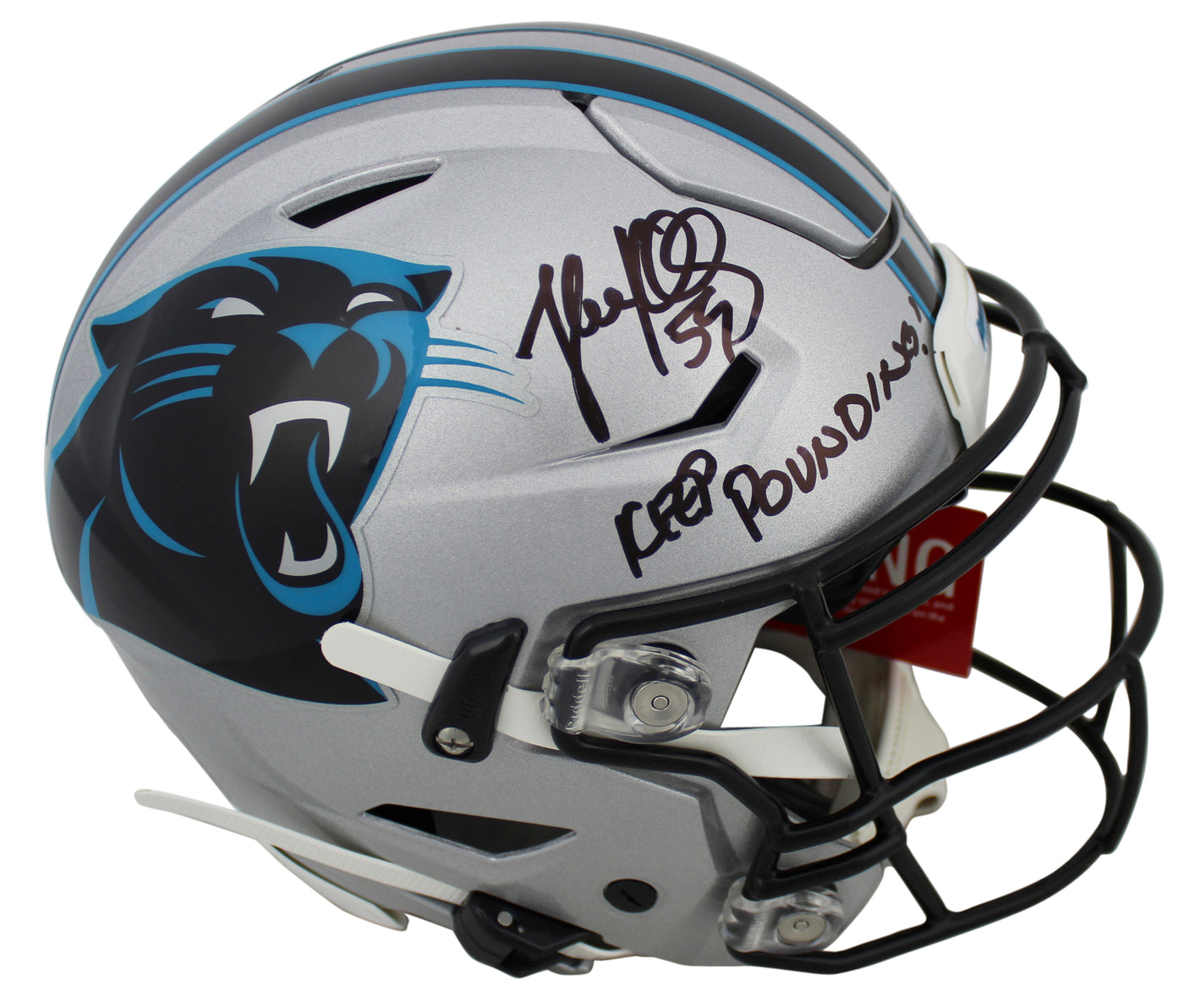 Panthers Luke Kuechly "Keep Pounding" Signed Speed Flex Full Size Helmet BAS