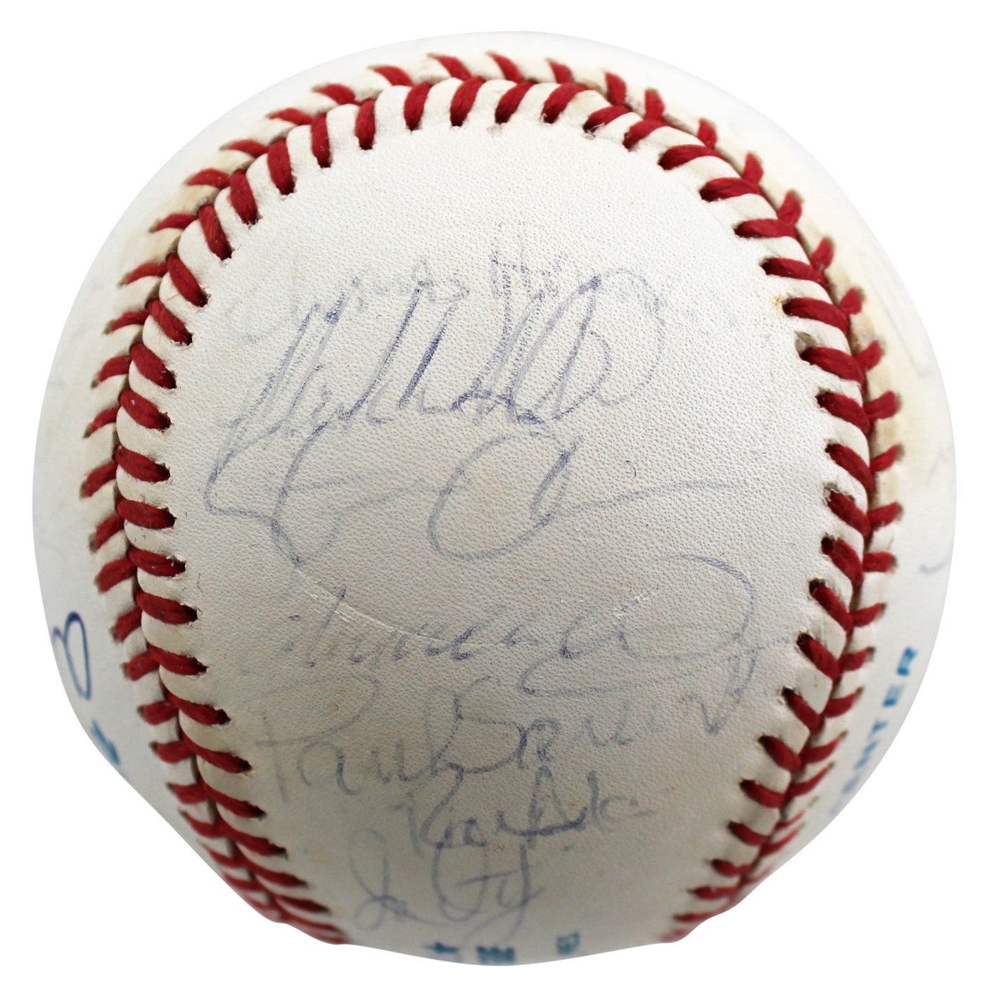 1992 Indians (28) Thome Authentic Signed Bobby Brown Oal Baseball BAS #AC01891