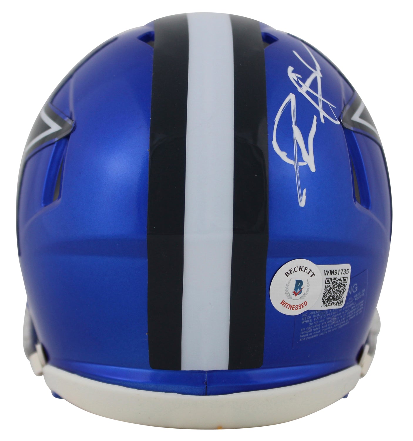 Cowboys Deion Sanders Signed Flash Speed Mini Helmet BAS Witnessed #WM91735