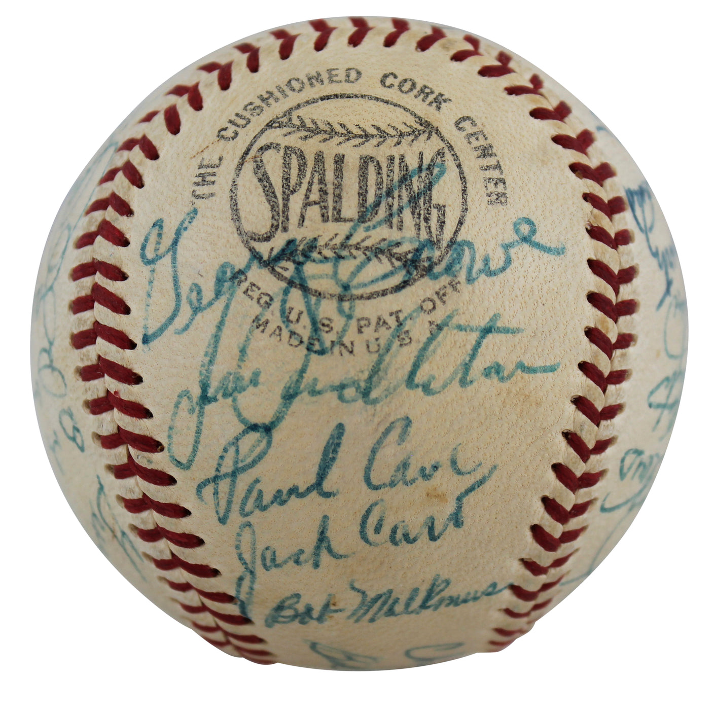 1957 Braves (24) Aaron, Mathews +22 Signed Giles Onl Baseball JSA #BB74845