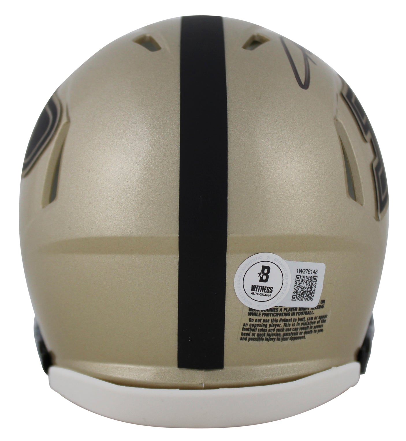 Purdue Aidan O'Connell Authentic Signed Gold Speed Mini Helmet w/ Case BAS Wit