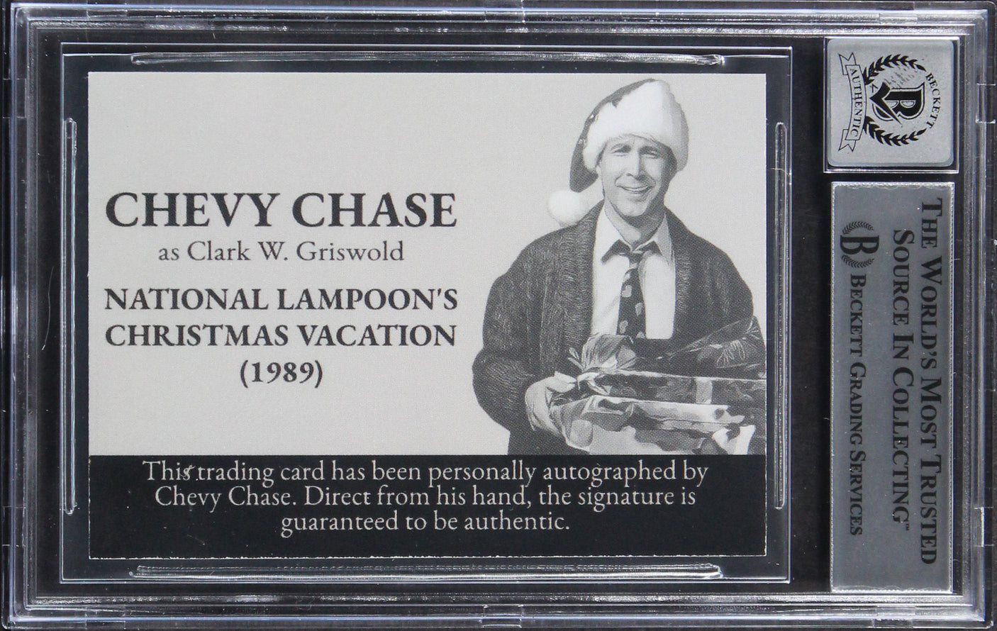 Chevy Chase Christmas Vacation Signed Custom Trading Card Auto 10! BAS Slabbed 6