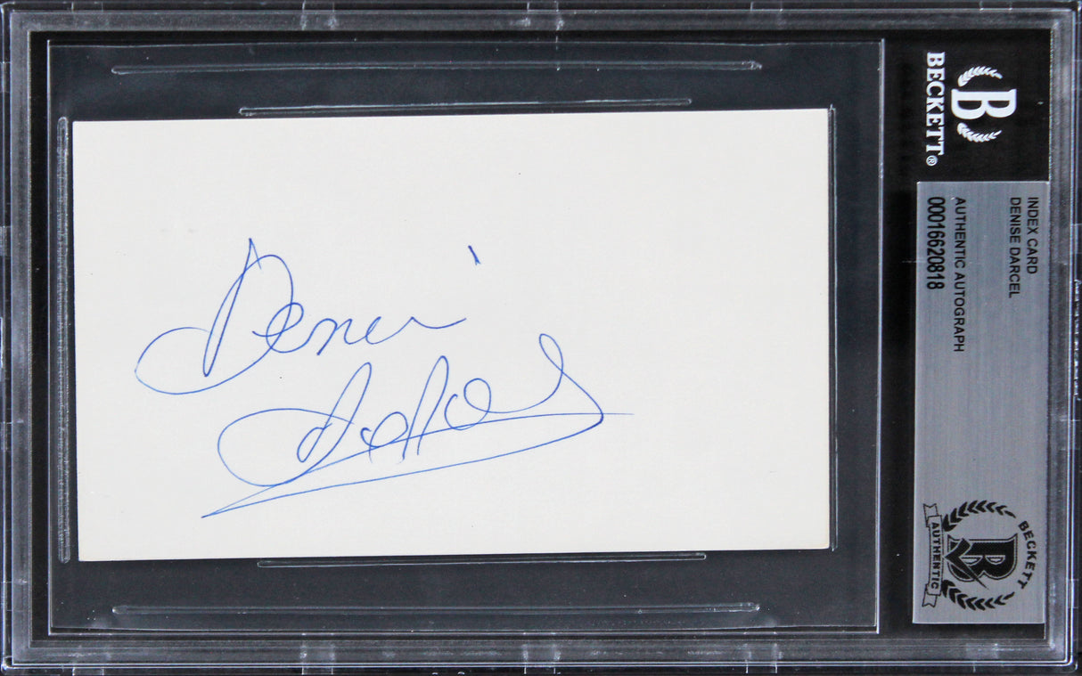 Denise Darcel Vera Cruz Authentic Signed 3x5 Index Card BAS Slabbed 2