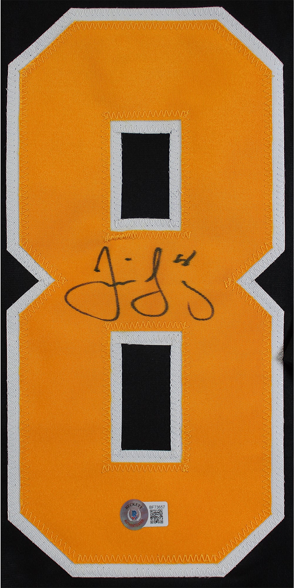 Jaromir Jagr Authentic Signed Black Pro Style Jersey w Yellow #s Autographed BAS