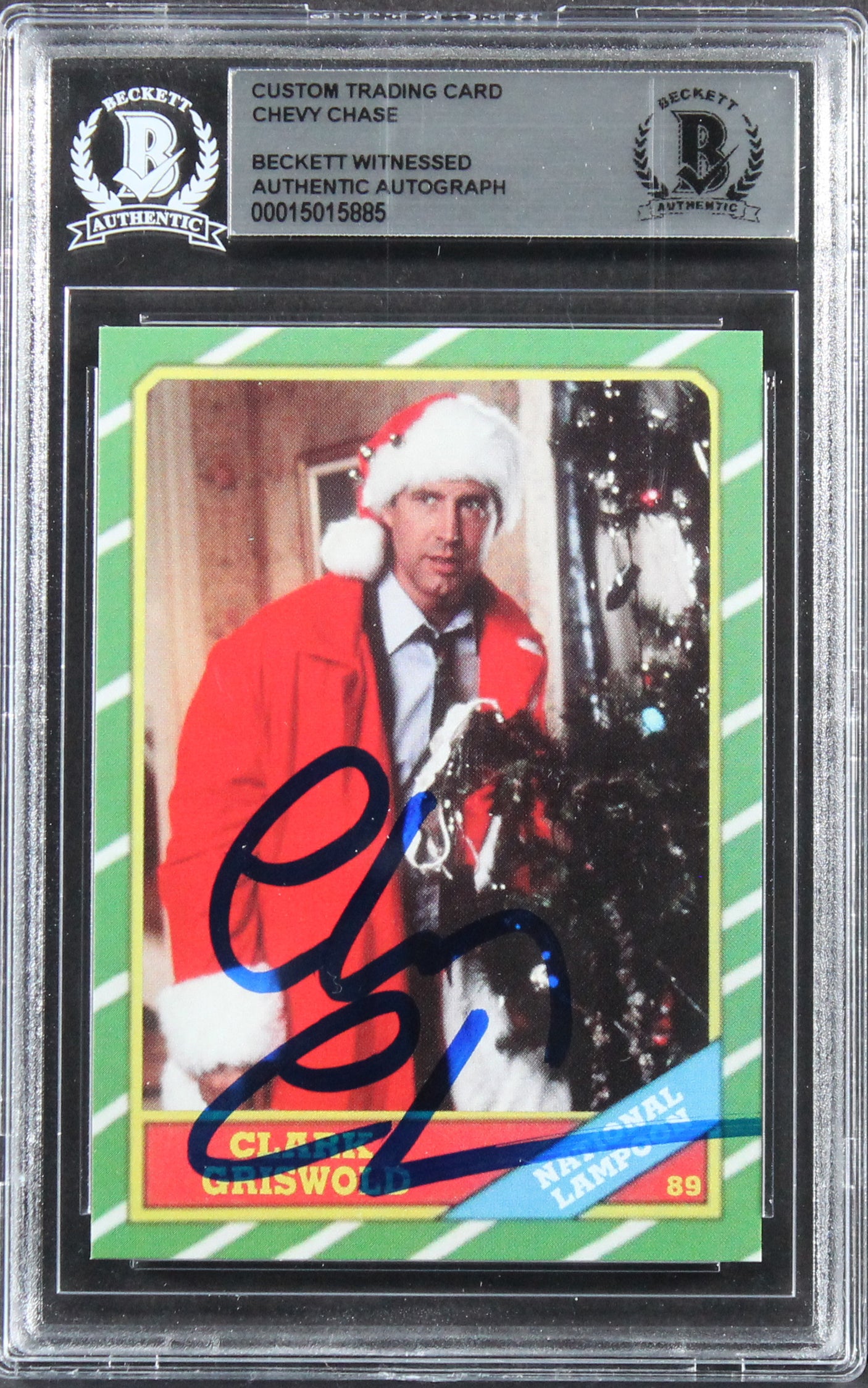 Chevy Chase Christmas Vacation Signed Griswold Custom Trading Card BAS Slabbed 5