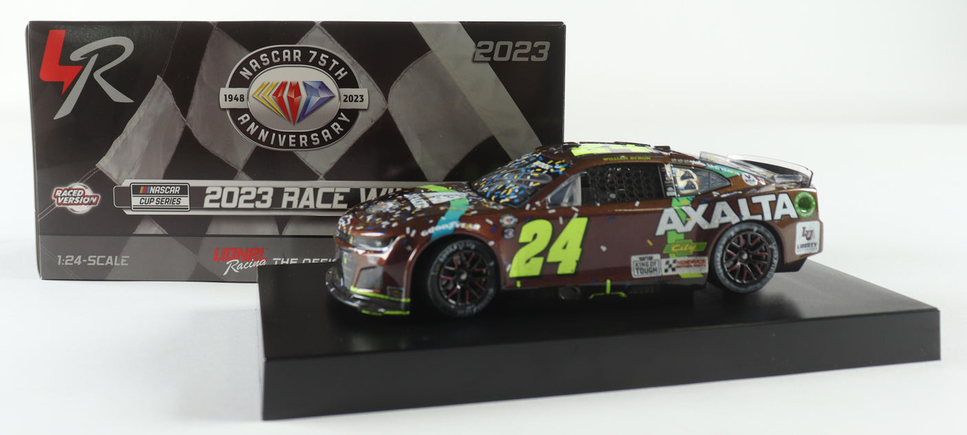 William Byron Signed 2023 Darlington Win | Axalta Throwback Raced 1:24 Diecast Car