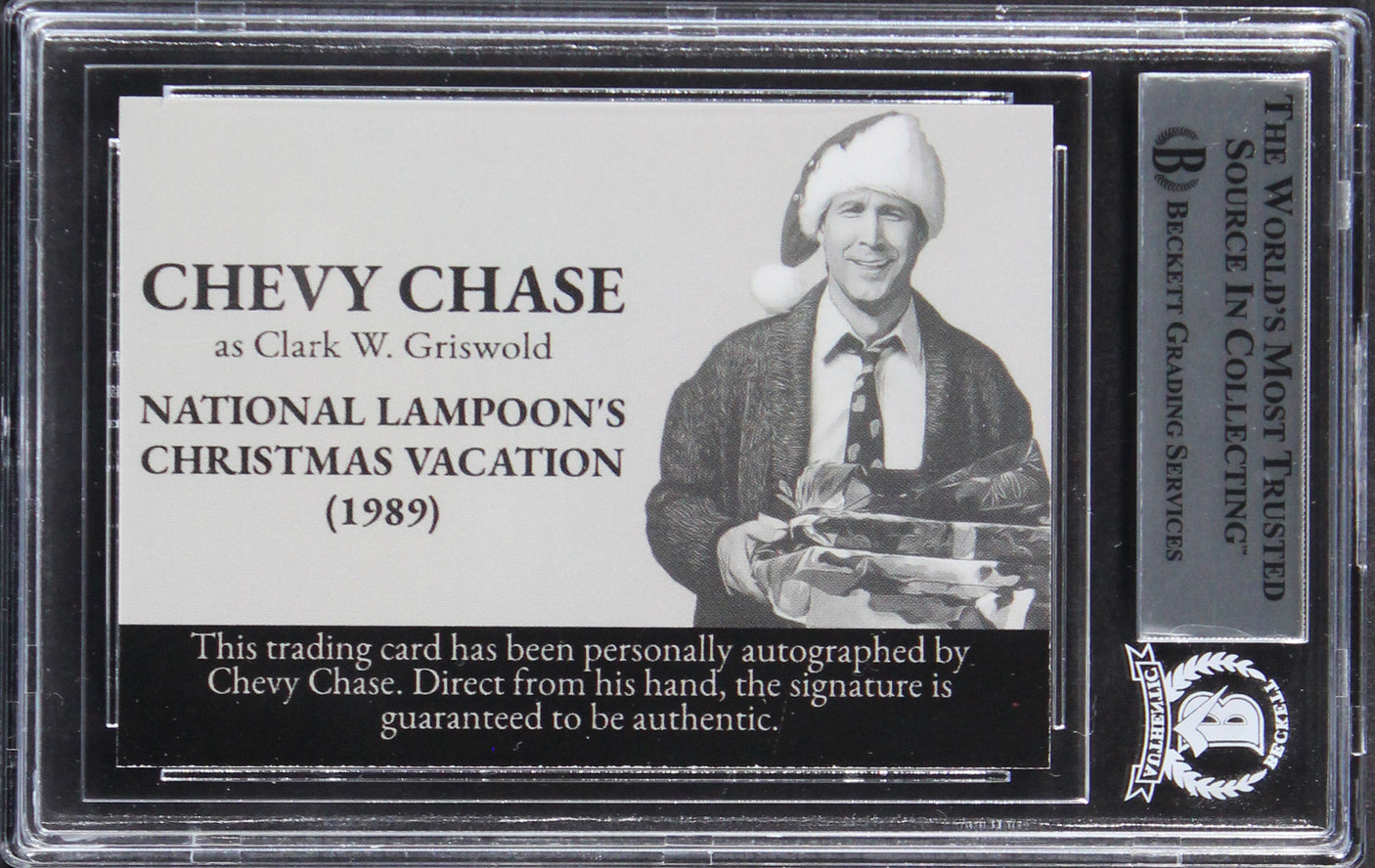 Chevy Chase Christmas Vacation Signed Griswold Custom Trading Card BAS Slabbed 6