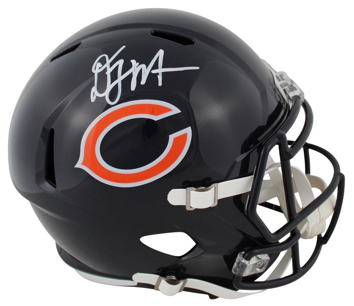 Bears D.J. Moore Authentic Signed Full Size Speed Rep Helmet w/ Case BAS Witness
