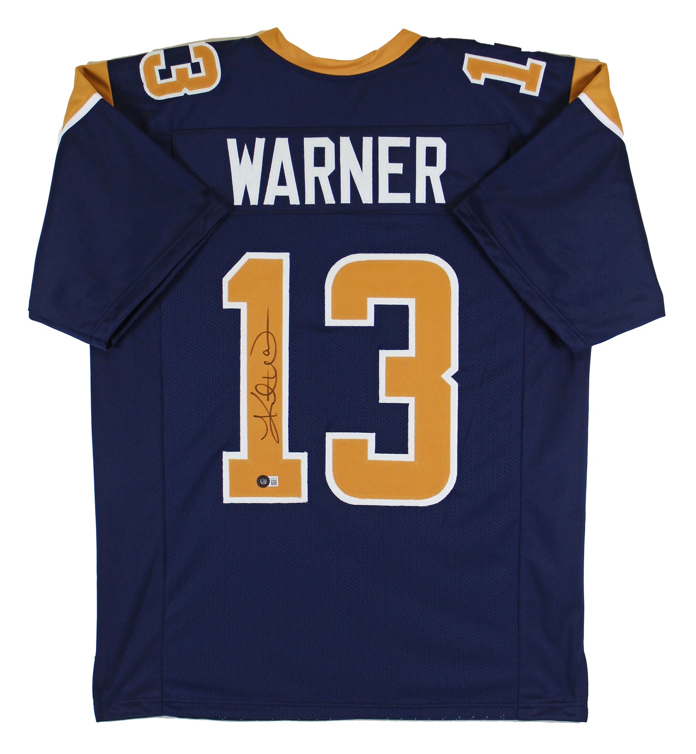 Kurt Warner Authentic Signed Navy Blue Pro Style Jersey Autographed BAS Witness