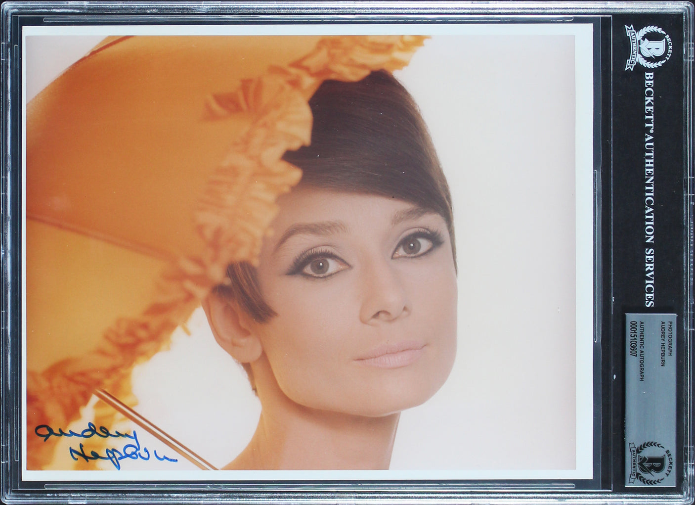 Audrey Hepburn Breakfast At Tiffany's Authentic Signed 8x10 Photo BAS Slabbed