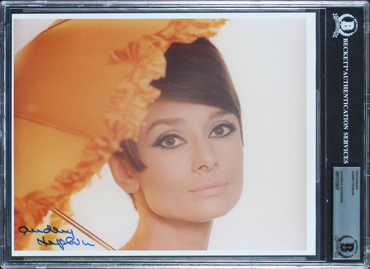 Audrey Hepburn Breakfast At Tiffany's Authentic Signed 8x10 Photo BAS Slabbed