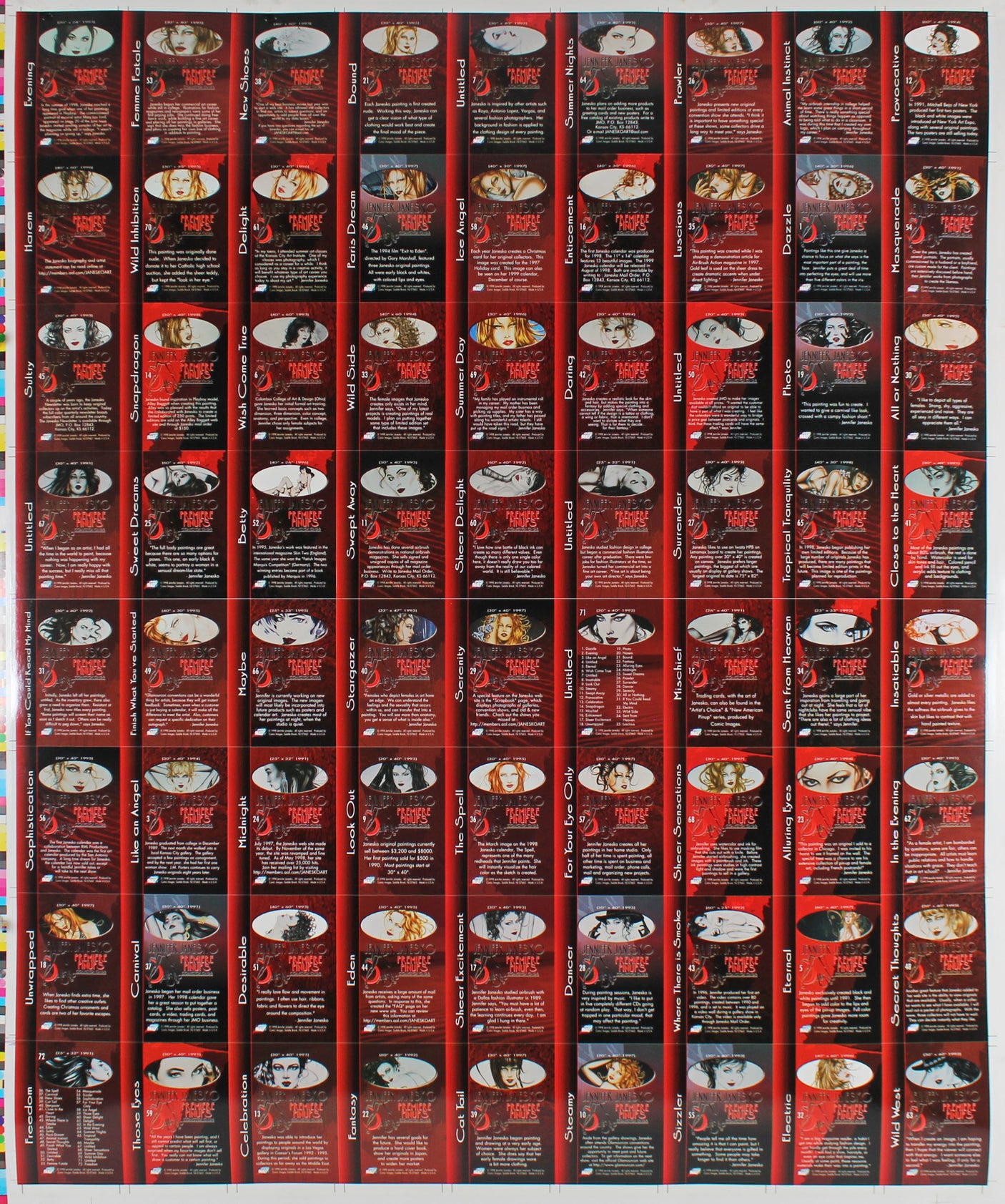 Jennifer Janesko Authentic Signed Premier Pinups Uncut Card Poster BAS #BD20010