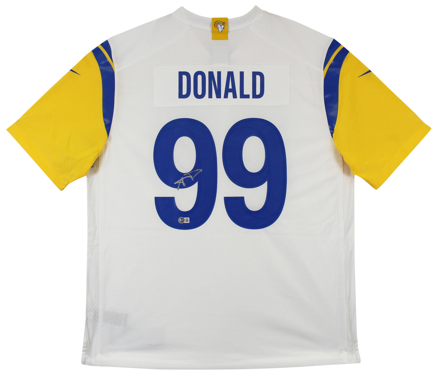 Rams Aaron Donald Authentic Signed White Nike Game Jersey BAS Witnessed