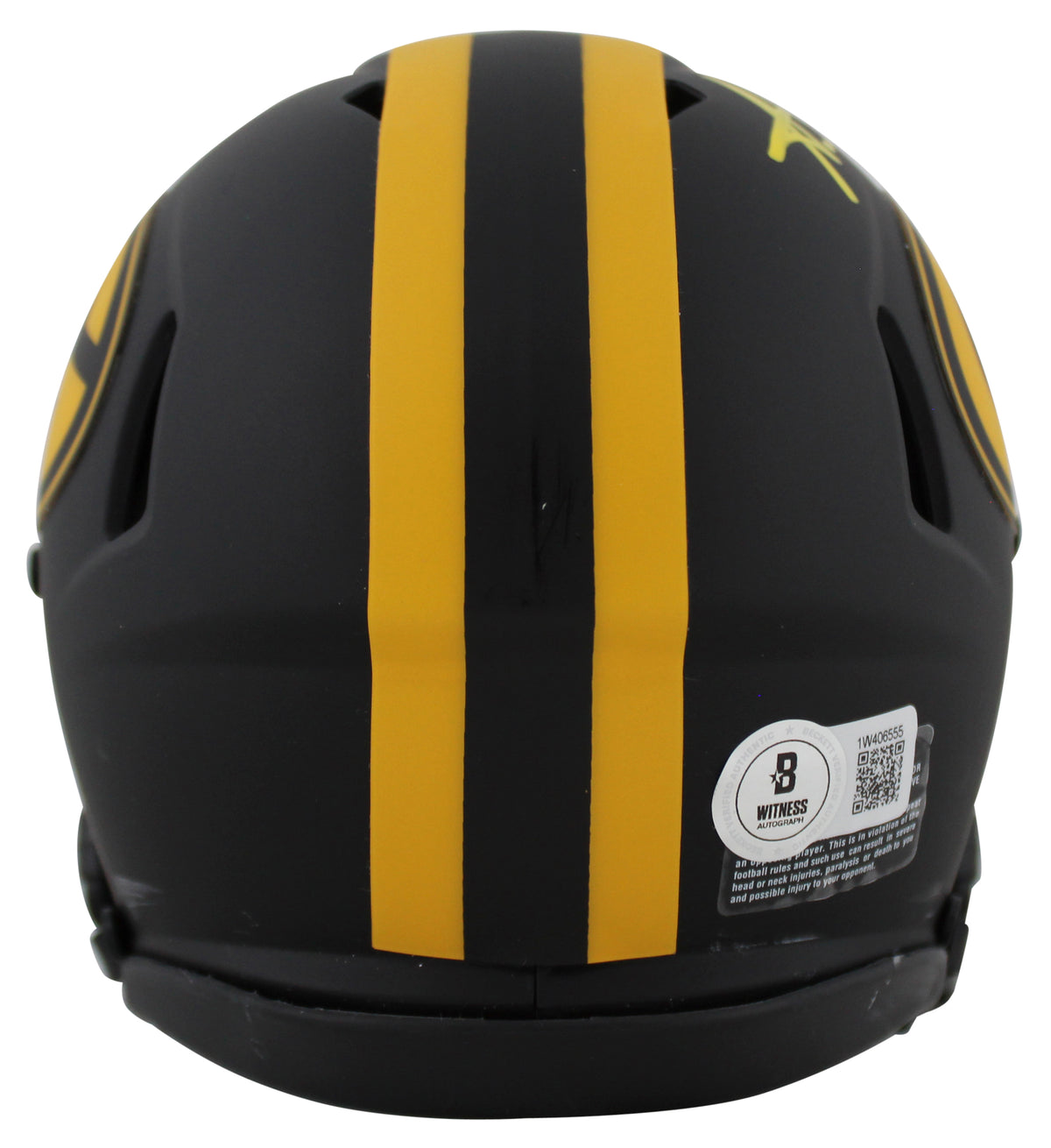 Packers Aaron Jones Signed Eclipse Speed Mini Helmet W/ Case BAS Witnessed