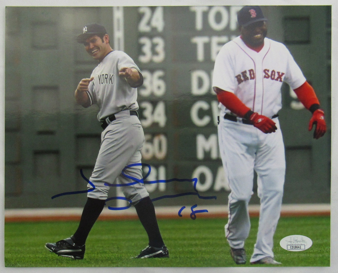 Johnny Damon Signed Auto 8x10 Photo JSA CD18642