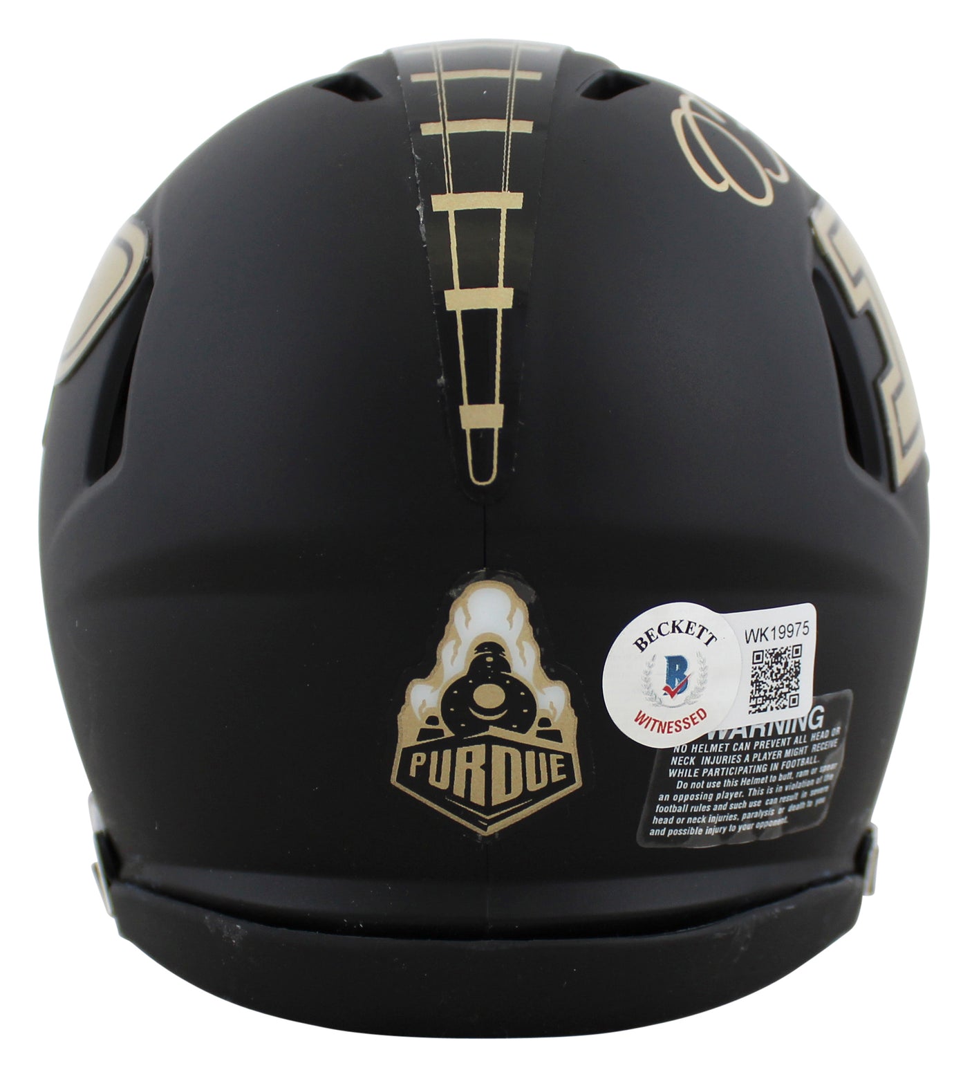Purdue Mike Alstott Authentic Signed Black Speed Mini Helmet BAS Witnessed