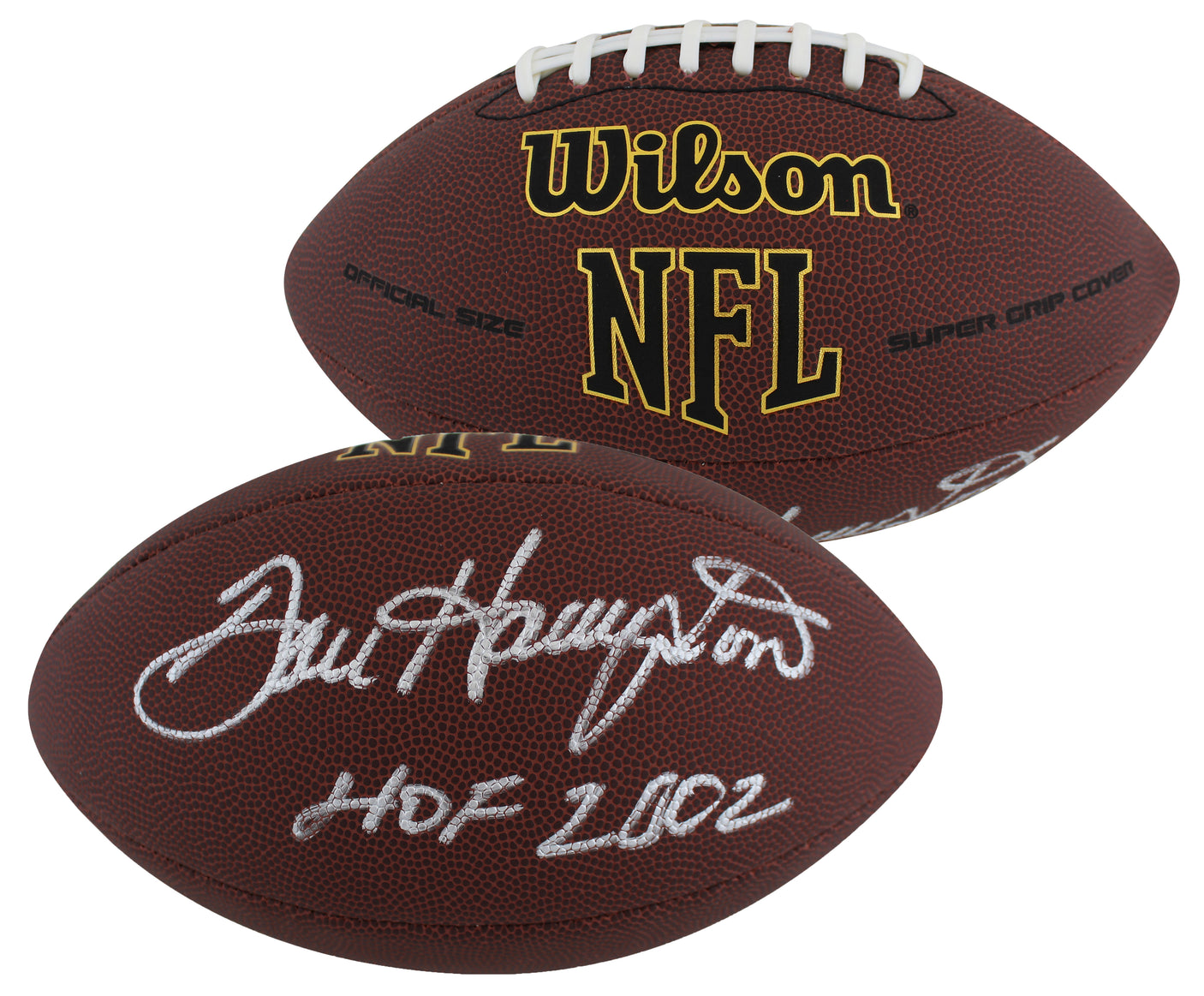 Bears Dan Hampton "HOF 02" Signed Wilson Super Grip Nfl Football BAS Witnessed