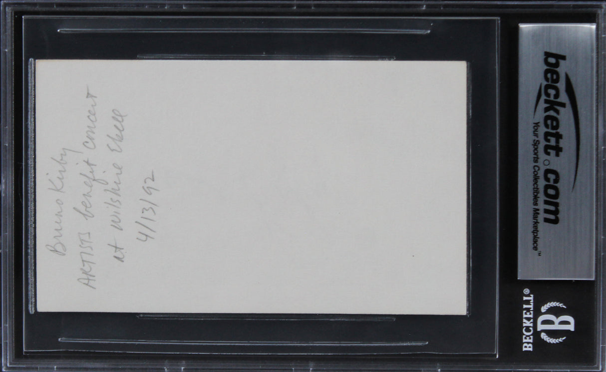 Bruno Kirby City Slickers Authentic Signed 3x5 Index Card BAS Slabbed