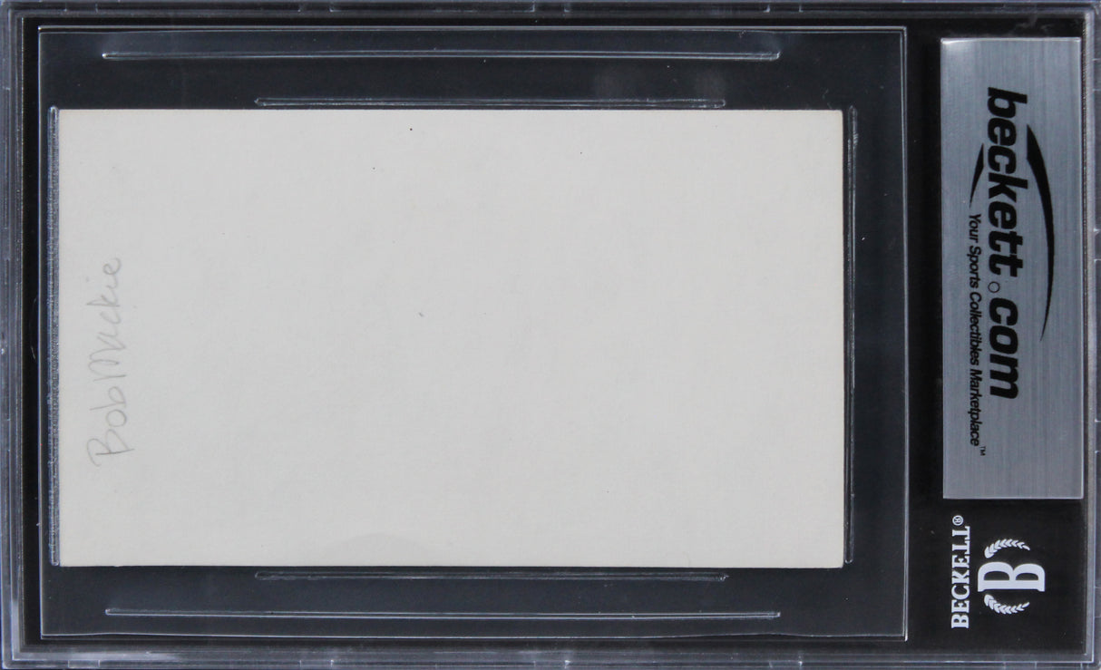 Bob Mackie Fashion Designer Authentic Signed 3x5 Index Card BAS Slabbed