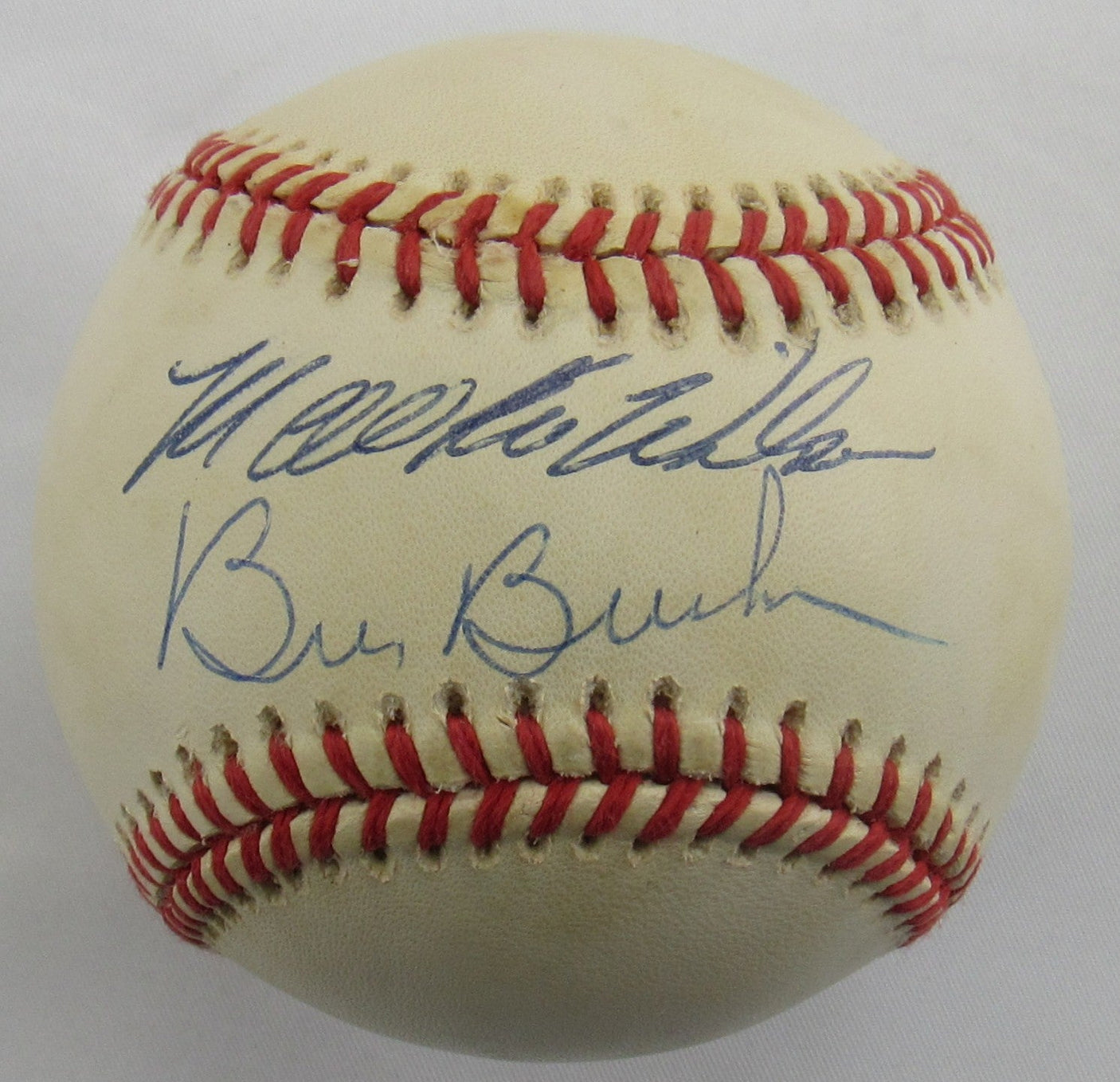 Mookie Wilson Bill Buckner Signed Auto Rawlings Baseball Beckett Hologram